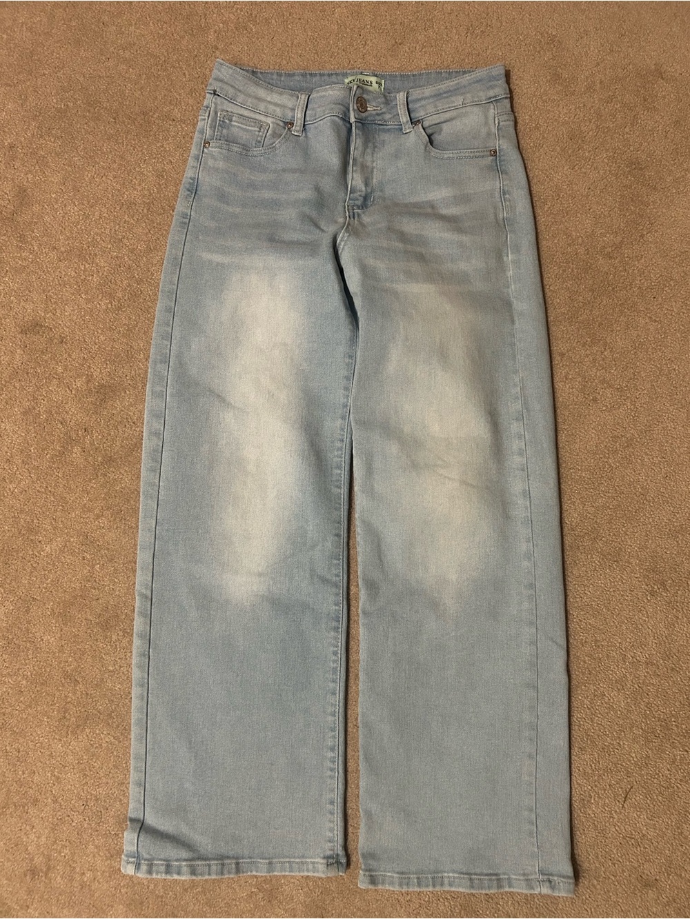 Sky Light Blue Wide-Leg Jeans